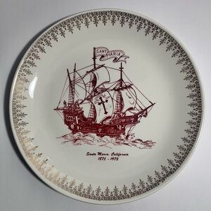 SANTA MARIA California COMMEMORATIVE PLATE / 100th Anniversary TOWN FORMATION